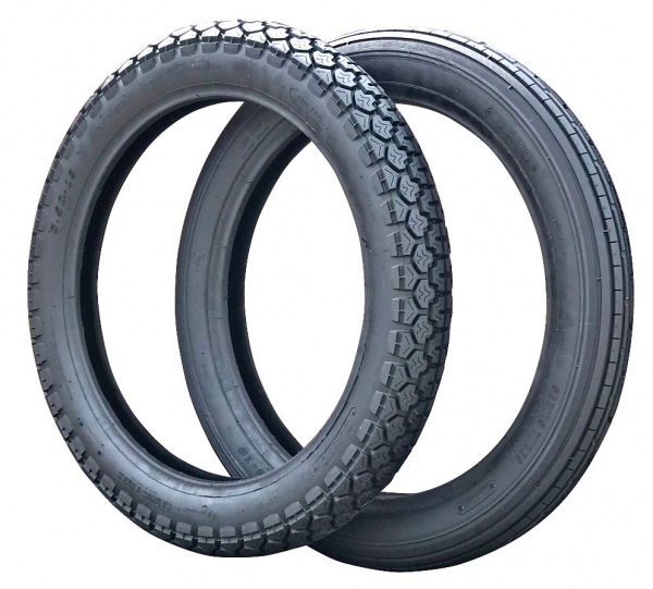 Pair Classic Motorcycle Tyres Front 3.25 X 19 Rear 3.50 X 19 BSA Norton Triumph